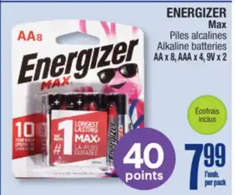 Jean Coutu ENERGIZER Max Alkaline batteries offer