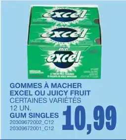 Wholesale Club GOMMES À MACHER EXCEL OU JUICY FRUIT CERTAINES VARIÉTÉS offer