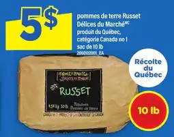 Maxi POMMES DE TERRE RUSSET DÉLICES DU MARCHE SAC DE, 10 LB offer