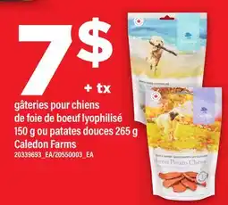 Maxi GÂTERIES POUR CHIENS DE FOIE DE BOEUF LYOPHILISÉ, 150 G OU PATATES DOUCES, 265 G, CALEDON FARMS offer