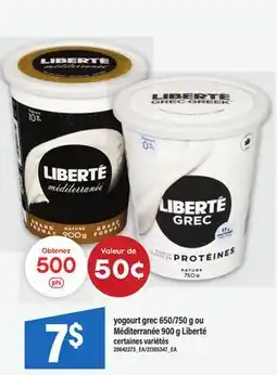 Maxi YOGOURT GREC, 650/750 G OU MÉDITERRANÉE, 900 G, LIBERTÉ offer