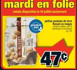 Super C petites pommes de terre Russet ou rouges offer
