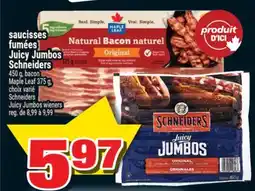 Super C saucisses fumées Juicy Jumbos Schneiders | Schneiders Juicy Jumbos wieners offer