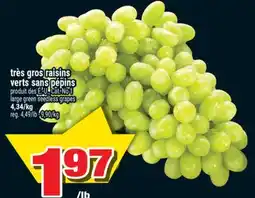 Super C très gros raisins verts sans pépins | large green seedless grapes offer