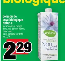 Super C boisson de soya biologique Natur‑a | Natur-a organic soy drink offer