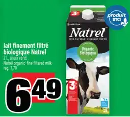 Super C lait finement filtré biologique Natrel | Natrel organic fine-filtered milk offer