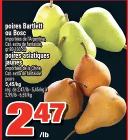 Super C poires Bartlett ou Bosc ou poires asiatiques jaunes | pears offer