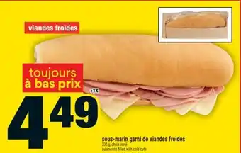 Super C sous-marin garni de viandes froides | submarine filled with cold cuts offer