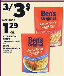Provigo VITE & BON BEN'S, 132 G | BEN'S FAST AND FANCY offer