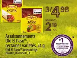Provigo ASSAISONNEMENTS OLD EL PASO, 24 G | OLD EL PASO SEASONINGS offer