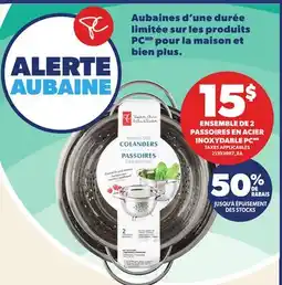 Provigo ENSEMBLE DE 2 PASSOIRES EN ACIER INOXYDABLE PC offer