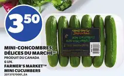 Provigo MINI-CONCOMBRES DÉLICES DU MARCHÉ, 6 UN. | FARMER'S MARKET MINI CUCUMBERS offer
