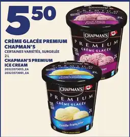 Provigo CRÈME GLACÉE PREMIUM CHAPMAN'S, 2 L | CHAPMAN'S PREMIUM ICE CREAM offer