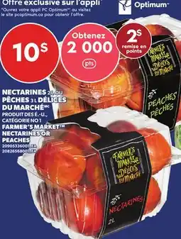 Provigo NECTARINES, 2L OU PÊCHES, 3L DÉLICES DU MARCHÉ | FARMER'S MARKET NECTARINES OR PEACHES offer