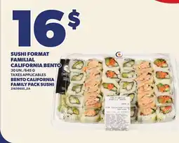 Provigo SUSHI FORMAT FAMILIAL CALIFORNIA BENTO, 30 UN./645 G | BENTO CALIFORNIA FAMILY PACK SUSHI offer