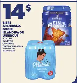 Provigo BIÈRE ARCHIBALD, GOOSE ISLAND IPA OU UNIBROUE offer