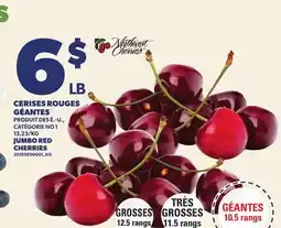 Provigo CERISES ROUGES GÉANTES | JUMBO RED CHERRIES offer