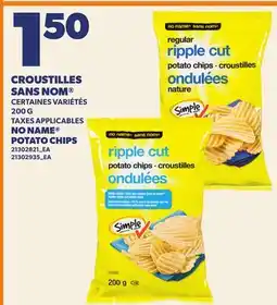 Provigo CROUSTILLES SANS NOM , 200 G | NO NAME POTATO CHIPS offer