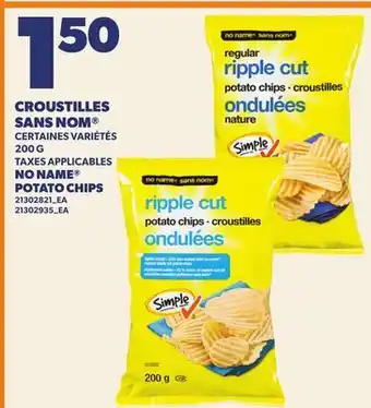 Provigo CROUSTILLES SANS NOM , 200 G | NO NAME POTATO CHIPS offer
