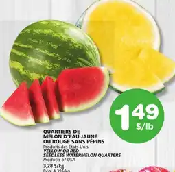 Marches Tradition YELLOW OR RED SEEDLESS WATERMELON QUARTERS offer