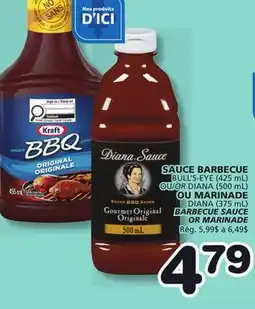 Marches Tradition BULL'S-EYE (425 mL) BARBECUE SAUCE OR DIANA (500 mL) MARINADE offer