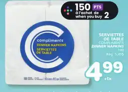 Marches Tradition COMPLIMENTS DINNER NAPKINS offer