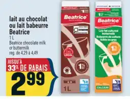 Marché Adonis LAIT AU CHOCOLAT OU LAIT BABEURRE BEATRICE | BEATRICE CHOCOLATE MILK OR BUTTERMILK offer