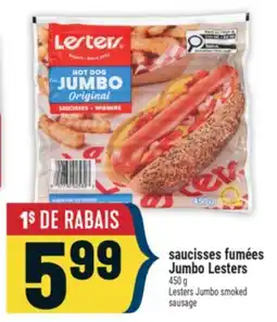 Marché Adonis SAUCISSES FUMÉES JUMBO LESTERS | LESTERS JUMBO SMOKED offer