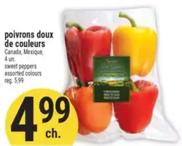 Marché Adonis POIVRONS DOUX DE COULEURS | SWEET PEPPERS ASSORTED COLOURS offer