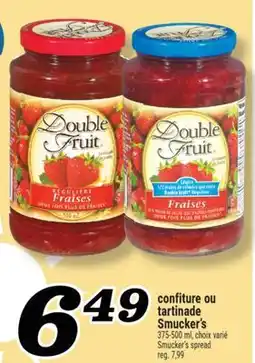 Marché Richelieu CONFITURE OU TARTINADE SMUCKER'S | SMUCKER'S SPREAD offer