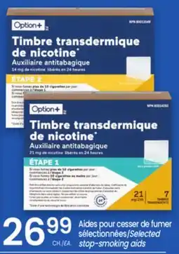 Uniprix Option+ Aides pour cesser de fumer sélectionnées/Selected stop-smoking aids offer