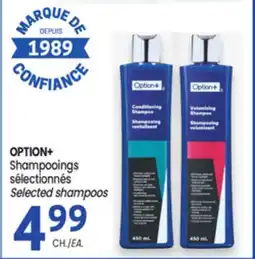 Uniprix OPTION+ Shampooings sélectionnés/Selected shampoos offer