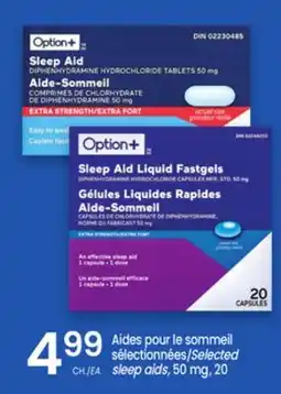 Uniprix Option+ Aides pour le sommeil sélectionnées/Selected sleep aids offer