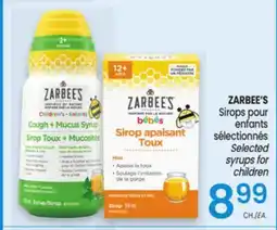 Uniprix ZARBEE'S Sirops pour enfants sélectionnés/Selected syrups for children offer