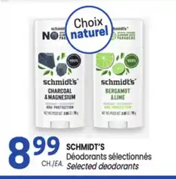 Uniprix SCHMIDT'S Déodorants sélectionnés / Selected deodorants offer