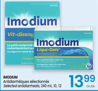 Uniprix IMODIUM Antidiarrhéiques sélectionnés/Selected antidiarrheals offer