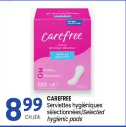 Uniprix CAREFREE Serviettes hygiéniques sélectionnées/Selected hygienic pads offer