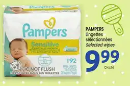 Uniprix PAMPERS Lingettes sélectionnées/Selected wipes offer
