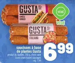 Metro SAUCISSES À BASE DE PLANTES GUSTA | GUSTA PLANT-BASED SAUSAGES offer
