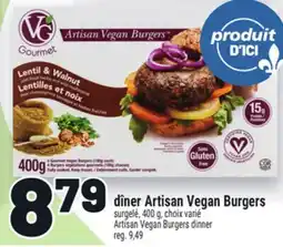 Metro DÎNER ARTISAN VEGAN BURGERS | ARTISAN VEGAN BURGERS DINNER offer