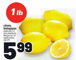 Metro CITRONS BIOLOGIQUES | ORGANIC LEMONS offer