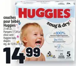 Metro COUCHES POUR BÉBÉS HUGGIES | HUGGIES BABY DIAPERS offer