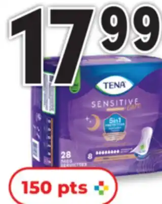 Familiprix Tena Sensitive Care Extra Coverage overnight pads 28un offer