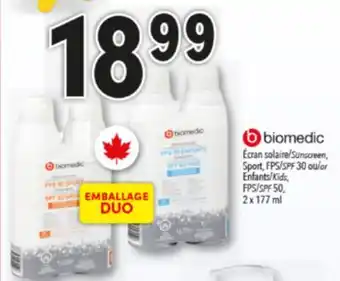 Familiprix Biomedic continous spray sunscreen SPF30 sport 177ml 2un offer