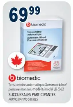 Familiprix Biomedic blood pressure monitor auto offer