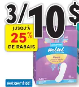 Familiprix ESSENTIEL, Selected pads or liners offer