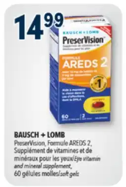 Familiprix Bausch + Lomb PreserVision soft gel vitamin and mineral supplement for eyes 60un offer