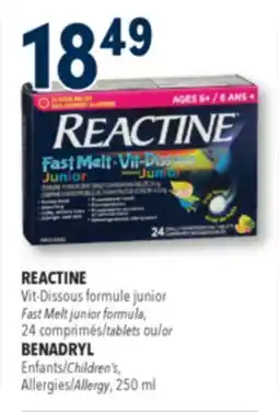 Familiprix Reactine junior fast melt fruit burst tablets 24un offer