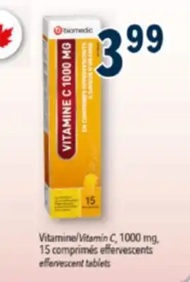 Familiprix Biomedic orange flavoured vitamin C 1000mg tablets 15un offer