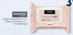 Familiprix Essentiel Cosmetik 3-in-1 rose water make-up remover wipes 25un offer